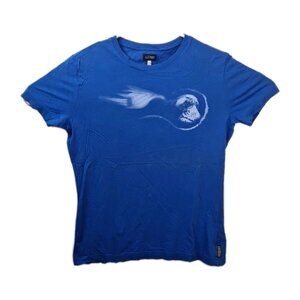Armani Jeans Blue T-Shirt Eagle Graphic AJ Logo Men's Vintage Look Size L
